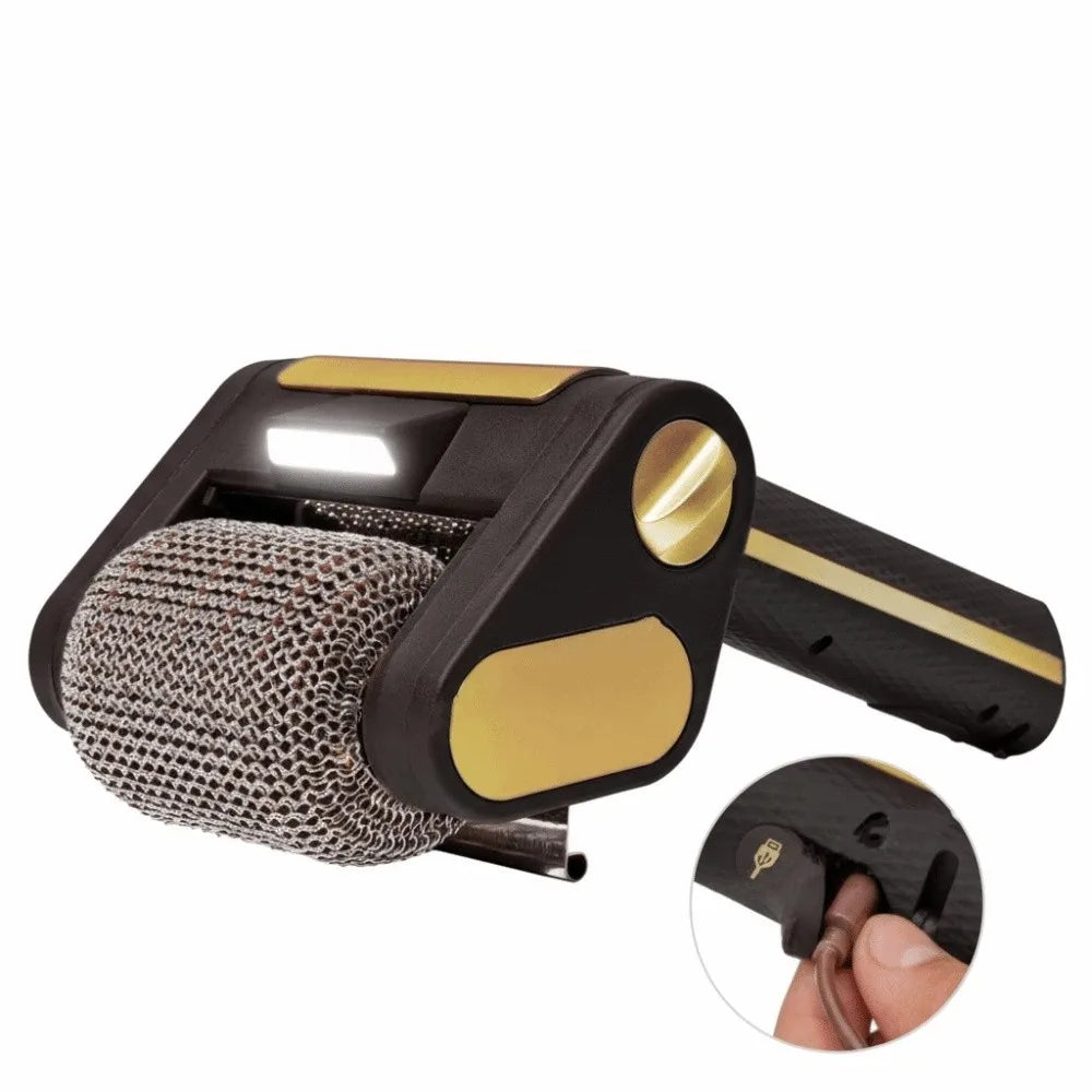 Rechargeable Electric Grill Cleaner Stainless Steel Detachable Roller Grill Cleaner Brush with LED Light Barbecue Cleaner Tools