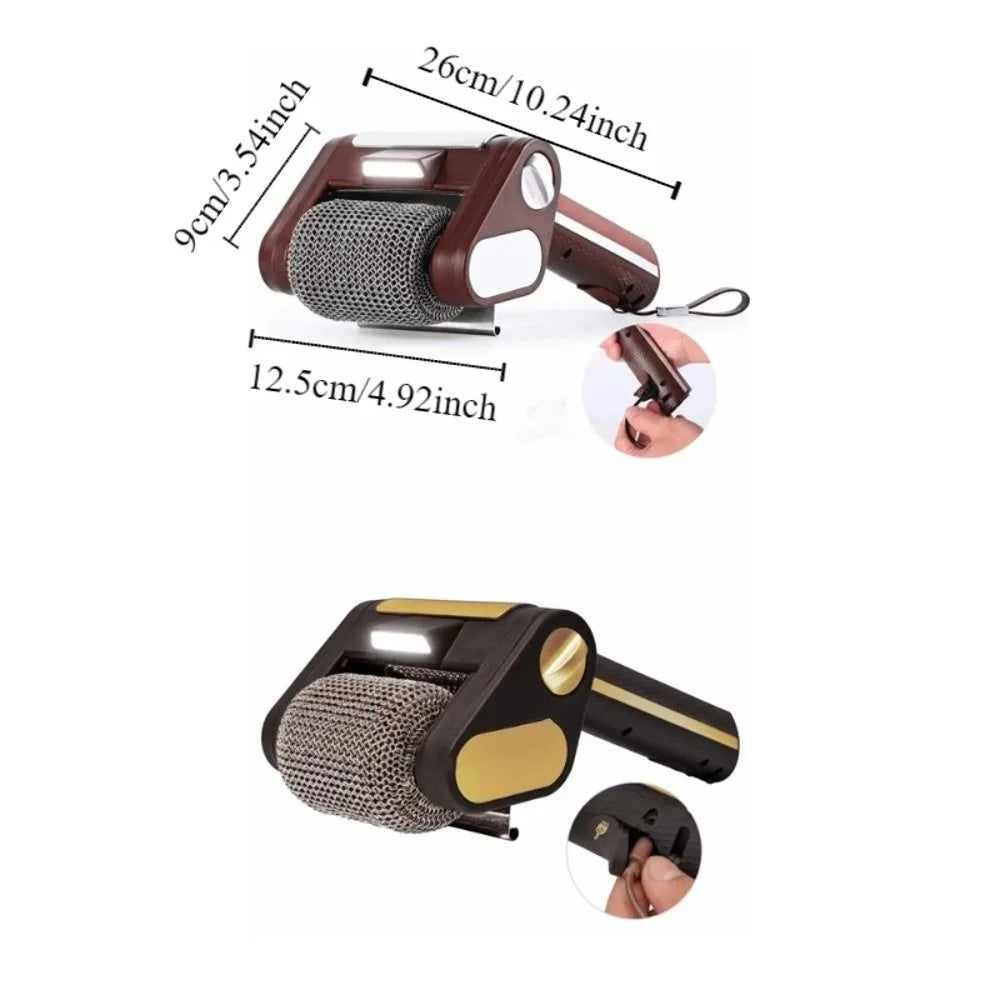 Rechargeable Electric Grill Cleaner Stainless Steel Detachable Roller Grill Cleaner Brush with LED Light Barbecue Cleaner Tools